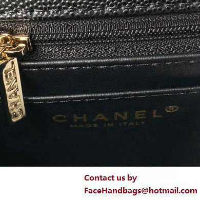 Chanel Grained Calfskin  &  Gold-Tone Metal Small Flap Bag with Top Handle AS4711 Black 2025